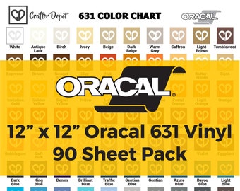 Oracal 631 Vinyl Pack - 90 12" x 12" Vinyl Sheets, Vinyl Bundle, Vinyl Sheet Bundle, Vinyl Sheets 631, Vinyl Adhesive Sheets, Vinyl Pack