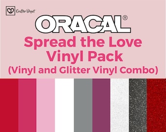 Valentine's Day Vinyl Pack - Oracal 651 Vinyl, Glitter Adhesive Vinyl, 631 Oracal Vinyl, Permanent Vinyl Sheets, Oracal Vinyl Bundle
