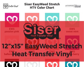 Siser Easyweed Stretch HTV - 12"x15", Heat Transfer Vinyl Sheets, Iron On Vinyl, Heat Vinyl, HTV Vinyl, Heat Press Vinyl, HTV, Vinyl Iron On