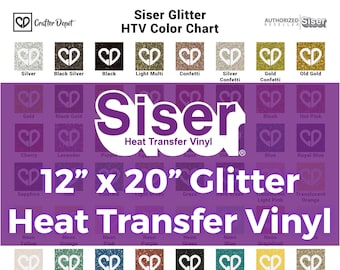 Siser Glitter Heat Transfer Vinyl HTV - 20"x12", Heat Transfer Glitter Vinyl, Glitter Vinyl Sheets, Glitter HTV, Siser Glitter, Heat Vinyl