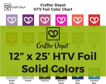 Crafter Depot HTV Foil - 12"x25' Roll, Foil Heat Transfer Vinyl, Foil HTV Vinyl, Metallic HTV, Foil for Shirts, Metallic Foil, Pattern Foil