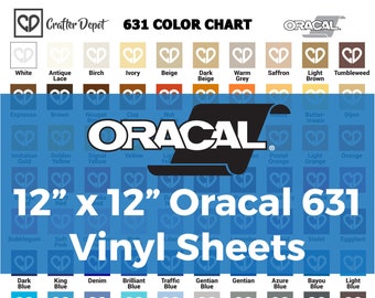 Oracal 631 Vinyl Sheets - 12" x 12", Oracal Vinyl, Adhesive Vinyl Sheets, Tile Decal, Matte Vinyl, Stick On Vinyl, Wall Vinyl, 90 Colors