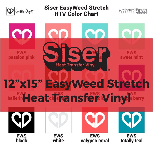 Siser Easyweed Stretch HTV - 12"x15", Heat Transfer Vinyl Sheets, Iron On Vinyl, Heat Vinyl, HTV Vinyl, Heat Press Vinyl, HTV, Vinyl Iron On