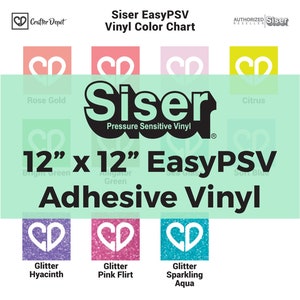 Siser EasyPSV - 12" x 12", Permanent Adhesive Vinyl, Glitter Vinyl Sheets, Rose Gold Vinyl, Outdoor Vinyl, Stick On Vinyl, Tile Decal