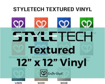 StyleTech Textured Vinyl Sheets - 12" x 12", Textured Sheets, Textured Vinyl, Permanent Vinyl, Tapestry, Brushstrokes, Linen, Woodgrain