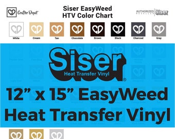 Siser Easyweed Heat Transfer Vinyl HTV - 12" x 15", Iron On Vinyl, Siser HTV Vinyl, Heat Press Vinyl, Heat Vinyl Transfer, Easy Weed Vinyl