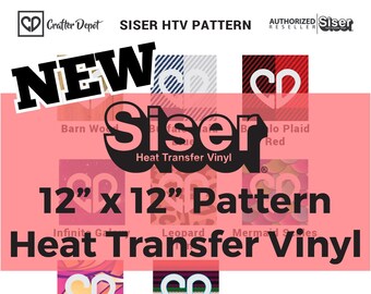 Siser EasyPattern HTV -12x12, HTV Vinyl, Patterned HTV, Mermaid Vinyl, Galaxy Vinyl, Buffalo Plaid Vinyl, Heat Transfer Vinyl, Iron On Vinyl