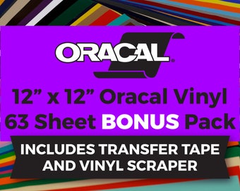 Oracal 651 Bonus Vinyl Pack - 12"x12", 63 Vinyl Sheets, Oracal 651 Vinyl, Vinyl Sample Pack, Vinyl Bundle, Vinyl Sheet Bundle, Vinyl 651