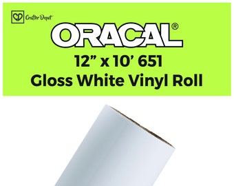 Oracal 651 Vinyl Roll - Gloss White, 651 Vinyl Roll, Adhesive Vinyl, Permanent Vinyl, Vinyl 651, White Vinyl, 651 Oracal Vinyl, 12"x10'