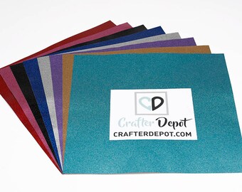 Crafter Depot Assorted Glitter Pack -12"x12", Vinyl Glitter 651, Glitter Vinyl for Cricut, Glitter Adhesive Vinyl, Permanent Vinyl, 8 Sheets