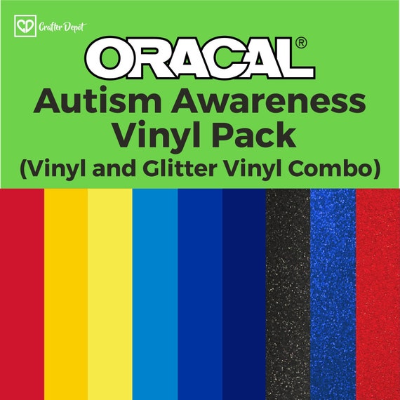 Autism Color Vinyl Pack Oracal 651 Vinyl, Glitter Vinyl, Autism Awareness, Permanent  Vinyl Sheets, Autism Vinyl Bundle, Outdoor Vinyl 