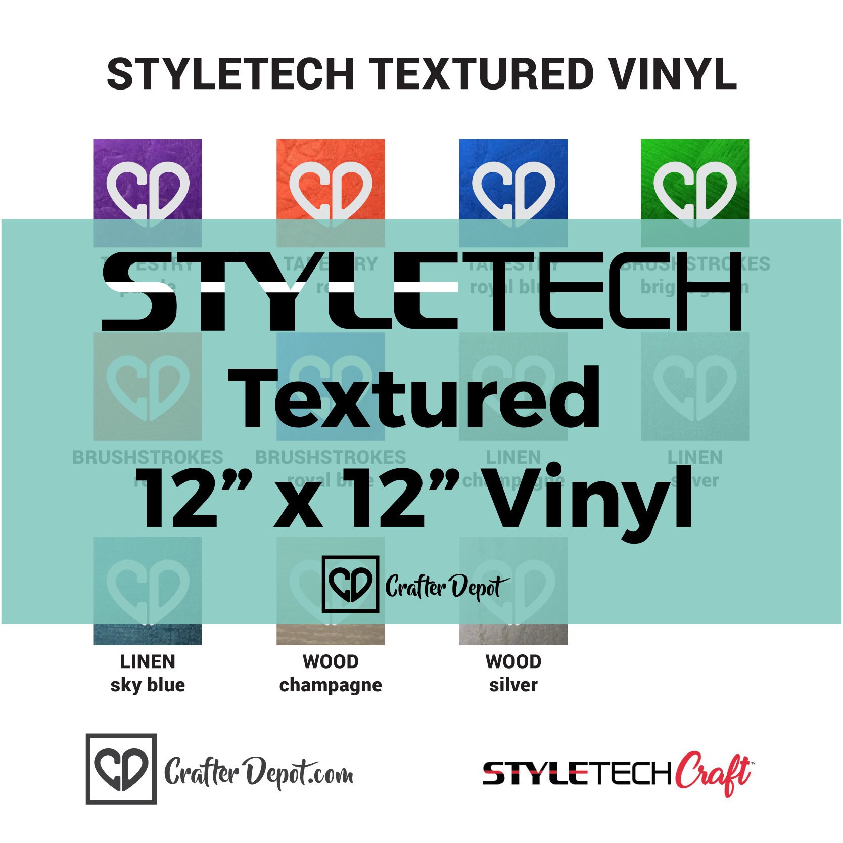 Styletech Polished Metal Vinyl Sheets 12 X 12, Metallic Vinyl