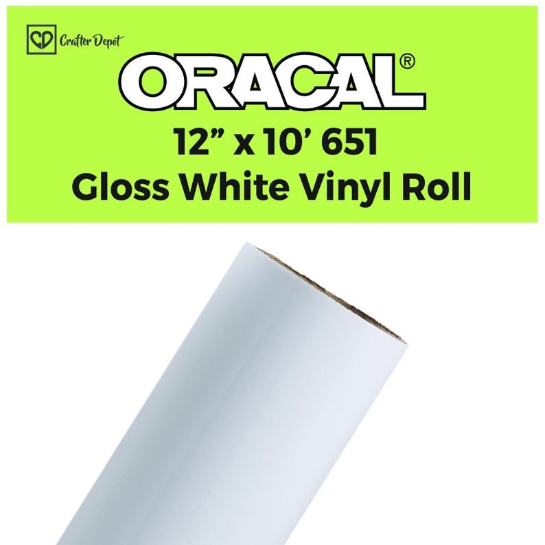 Oracal 651 White Gloss Vinyl Roll - 12" X 10ft For Craft Cutting & Sign Making