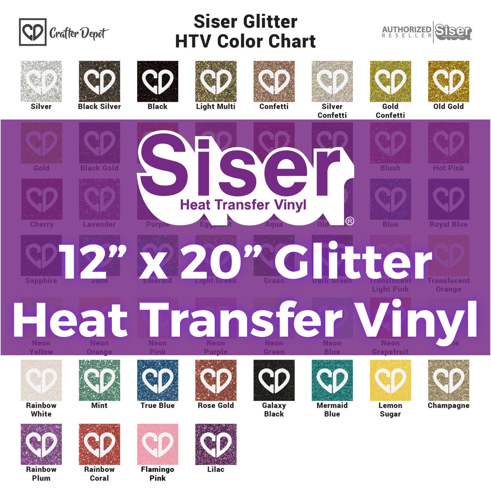 Siser Glitter Heat Transfer Vinyl HTV 20x12 Etsy