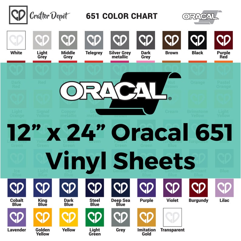 Oracal 651 Vinyl Sheets 12x24 Sheets 651 Vinyl Sheets Etsy