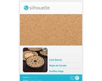 Silhouette Cork Sheets - Natural Light Cork, Adhesive Back, Custom Cork Shapes, Adhesive Cork, Craft Cork Sheets, Cork Squares, 8 sheets