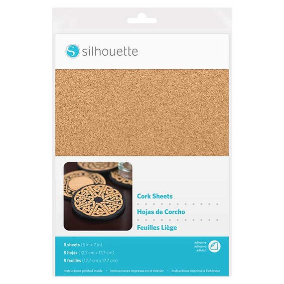 Silhouette Cork Sheets Natural Light Cork, Adhesive Back, Custom