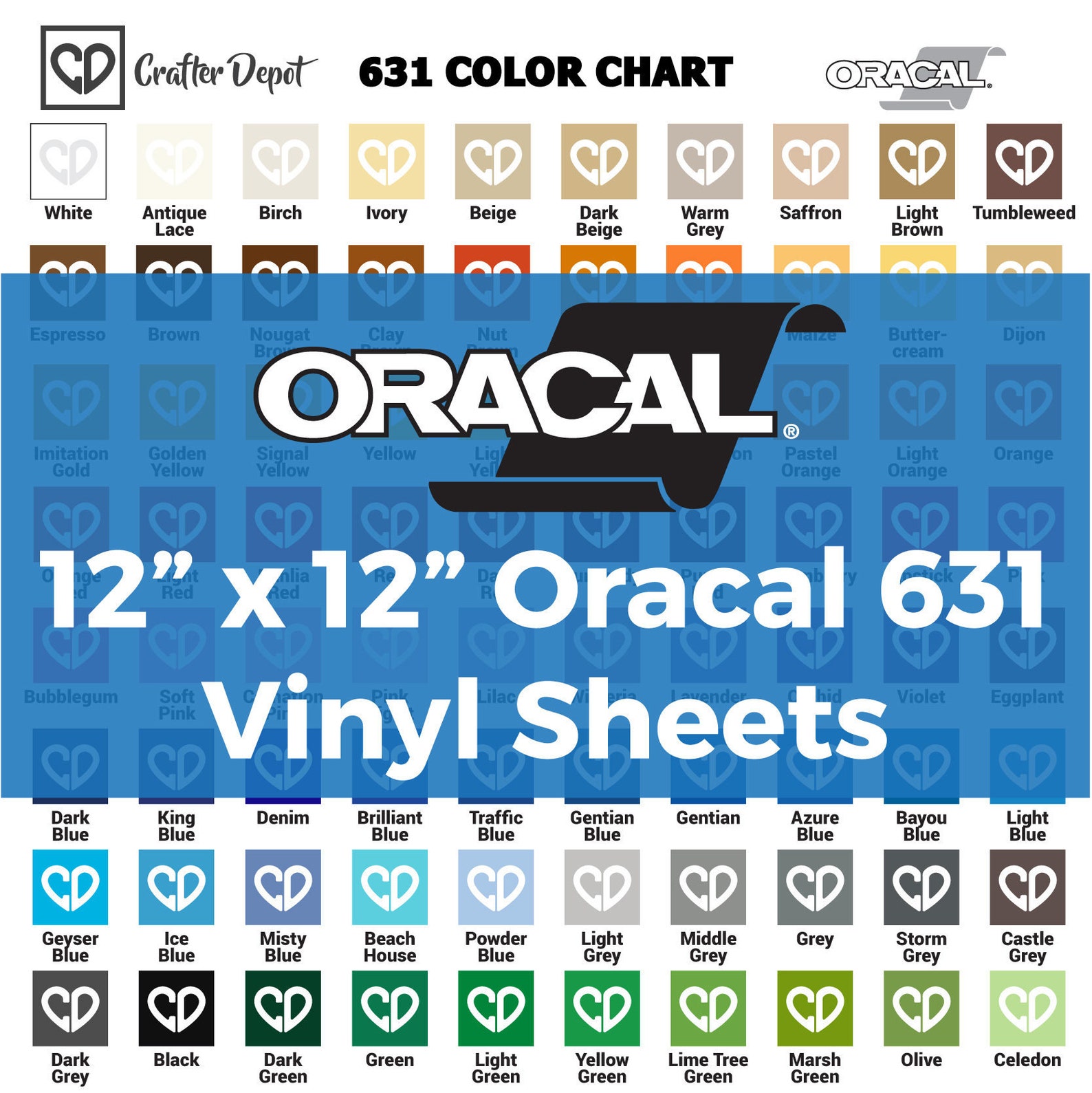 Oracal 631 Vinyl Sheets 12 X 12 Oracal Vinyl - Etsy