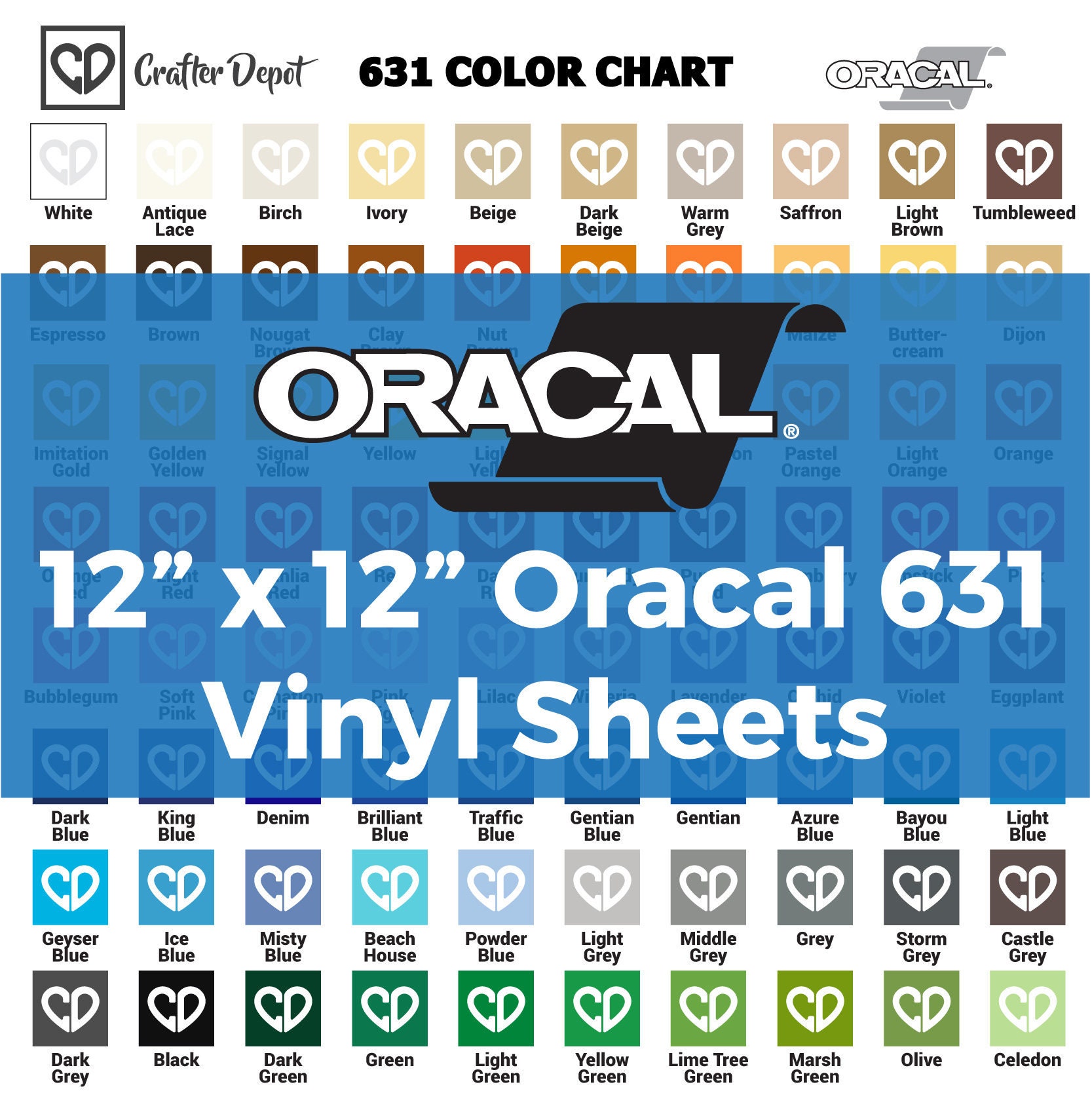 Oracal 651 Vinyl Pack 63 12 X 12 Vinyl Sheets, Vinyl Bundle, Vinyl