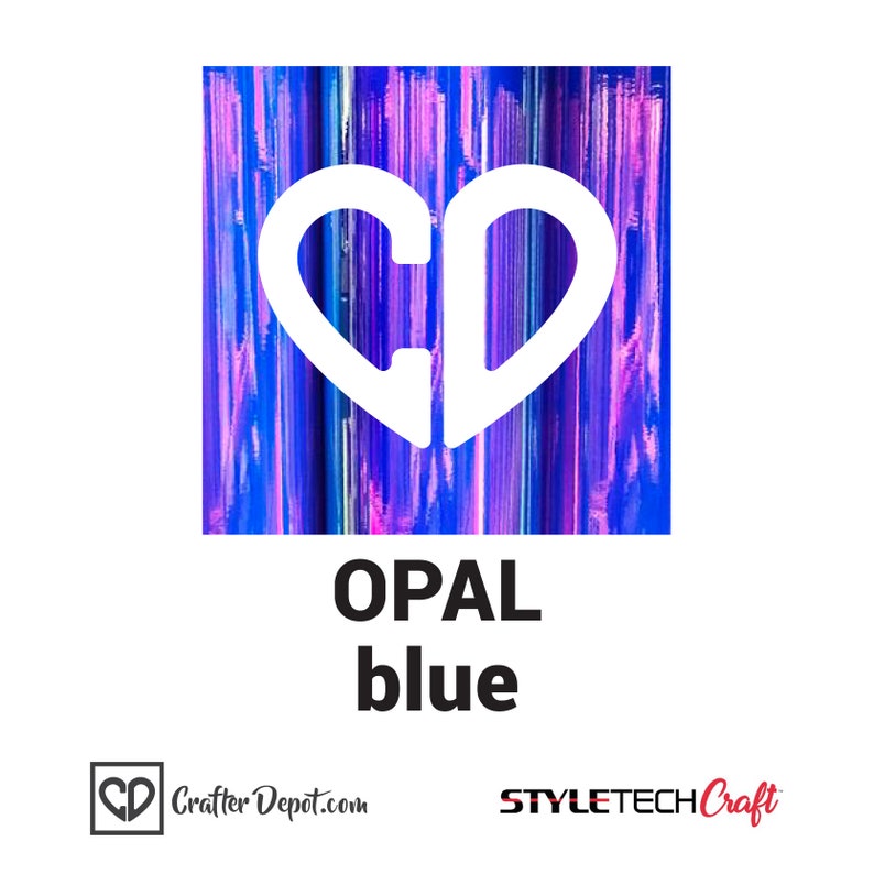 May include: A square image of a blue and purple iridescent opal blue epoxy resin. The resin has a heart-shaped cutout with the letters "CD" inside.