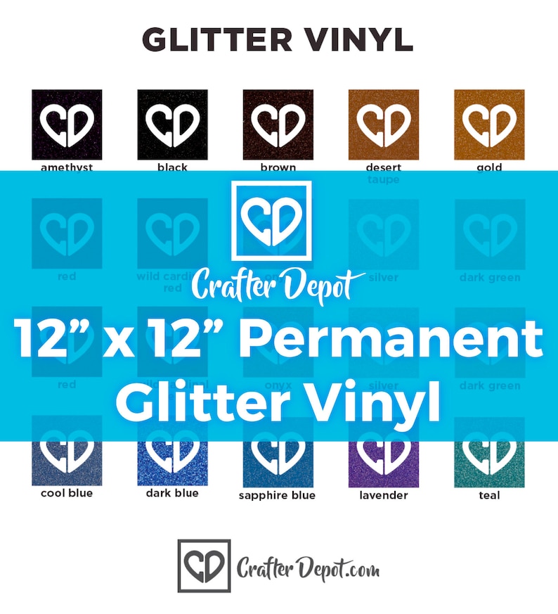 Crafter Depot Glitter Vinyl Sheet 12x12 Vinyl Etsy