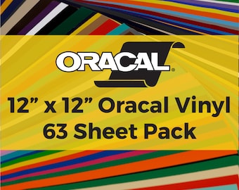 Oracal 651 Vinyl Pack - 63 12" x 12" Vinyl Sheets, Vinyl Bundle, Vinyl Sheet Bundle, Vinyl Sheets 651, Vinyl Adhesive Sheets, Vinyl Pack