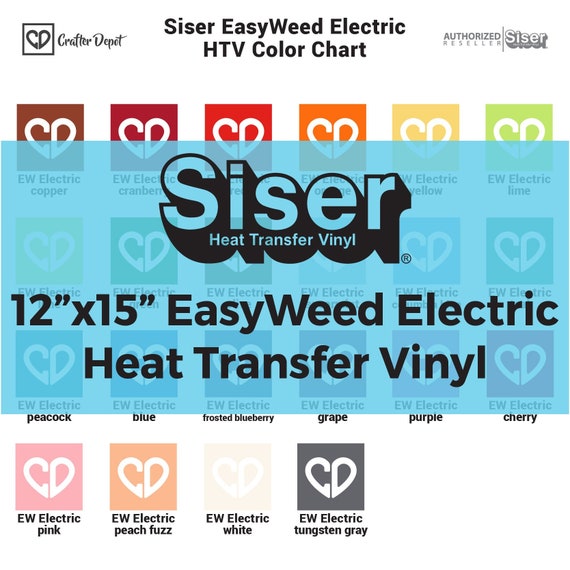 Siser Easyweed Electric HTV 12 X 15, Heat Transfer Vinyl, HTV Vinyl Sheets,  Iron on Vinyl, Heat Press Vinyl, Vinyl Iron On, Heat Vinyl 