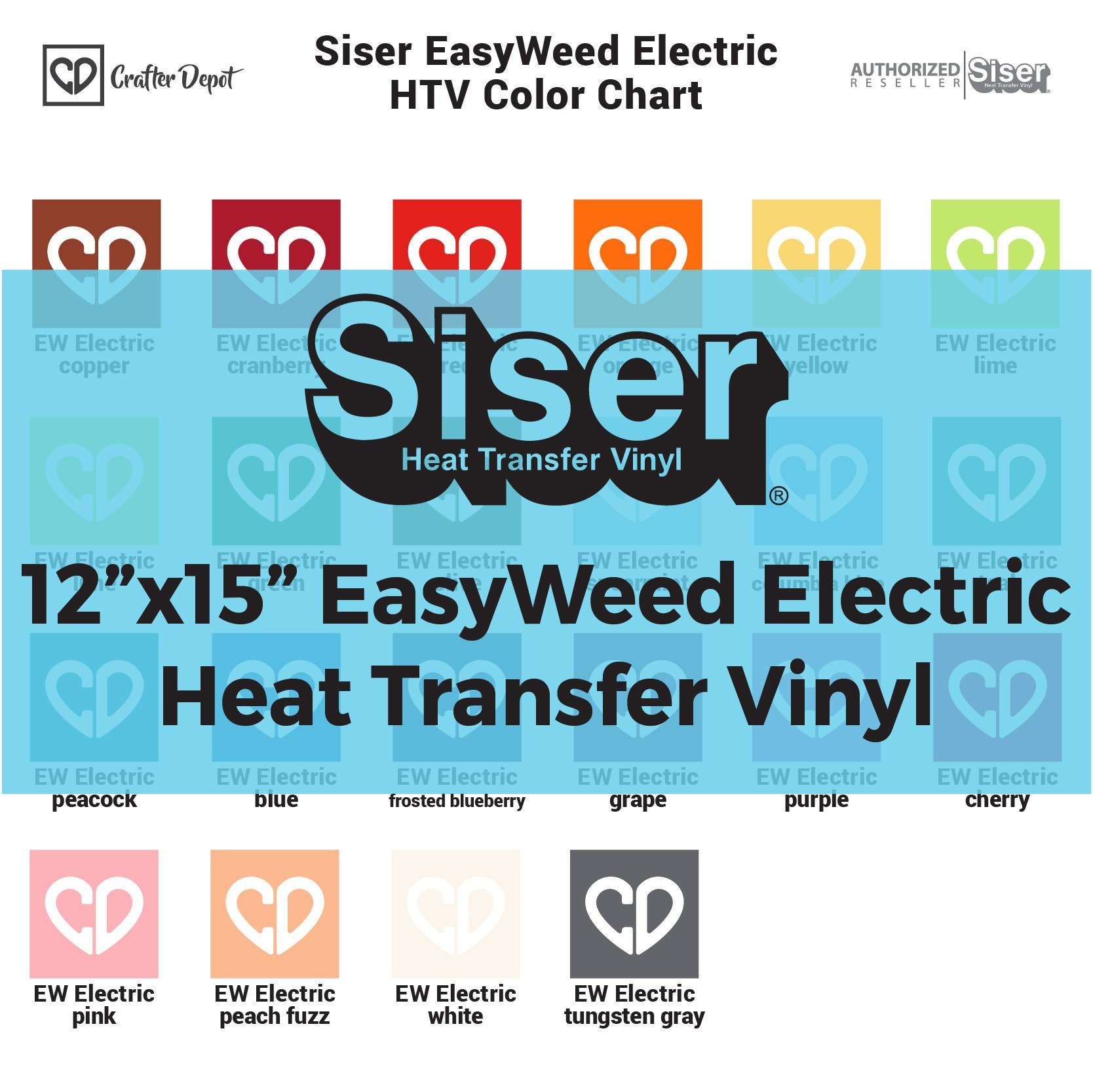 Siser Red White & Black EasyWeed Heat Transfer Vinyl Sampler - Each