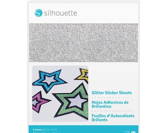 Silhouette Glitter Sticker Sheets - 8.5" x 11", Glitter Sheets, Sticker Sheets, DIY Glitter Stickers, Glitter Stickers, Planner Stickers