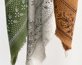 NEW Classic Patterned Raw Silk Bandana scarf