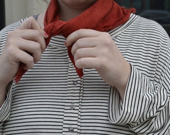 Poppy Red Naturally Dyed Solid Raw Silk Bandana/scarfs