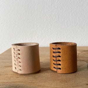 Naturally Dyed Leather Scarf/ Bandana Cuffs