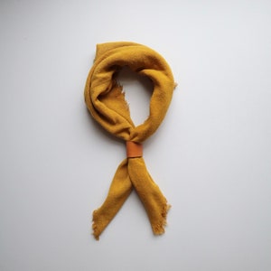Desert Gold Naturally Dyed Solid Yellow Raw Silk Bandana/scarfs