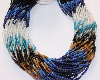 Multi Colour Mix Stones  Natural micro Faceted Beads rondelle 2.0mm to 2.50mm Sold per 13-inch strand AAA Quality