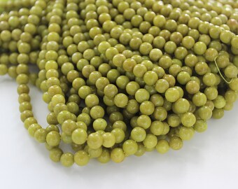 Naturliga gröna opalpärlor med släta runda pärlor, 6 mm 8 mm ädelstenspärlor, 15 tum hel sträng, naturstenspärlor för smyckestillverkning, grossist