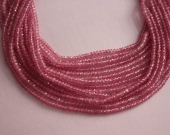 Naturliga AAA rosa shaffire fasetterade rondellpärlor 3 mm | rosa pärla | Rondellpärla | AAA-pärlor | Mikrofacetterade pärlor | shaffire pärlor |