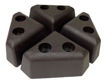 ProFurnitureParts 1.25" Tall Triangle Corner Sofa Legs, Dark Brown Color, Set of 4, HDPE Plastic