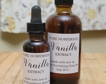 Vanilla Extract with Dropper & Vanilla Beans / Homemade in PA