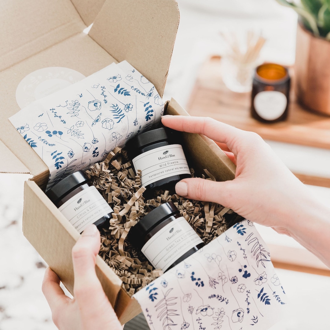 LUXURY CANDLE Gift Set Relaxing Set of 3 Vegan Soy Scented Etsy UK