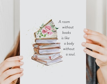 Printable Wall Art for Book Lovers, Book Quote Poster, DOWNLOAD