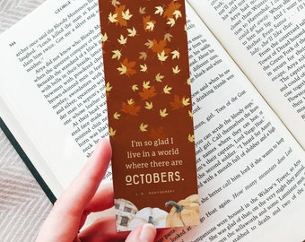 Autumn Anne of Green Gables Bookmark Printable, Fall Bookmark with Quote, Literary Gifts for Readers, Pdf Digital DOWNLOAD