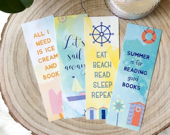Printable Bookmarks, Summer Reading, Bookish Gifts, Book Lover Gift, Digital Bookmarks for Books, Instant DOWNLOAD