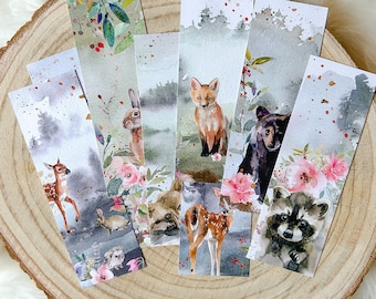 Cute Baby Woodland Animals Bookmark Set, Printable Bookmarks for Kids, Bookish Reading Gifts for Children, Pdf Digital DOWNLOAD