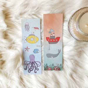 cute printable bookmarks for kids nautical themed sea etsy