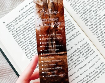 Autumn Reading Challenge Bookmark Printable, Fall Reading Challenge, PDF – DOWNLOAD