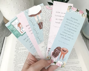 Anne of Green Gables Printable Bookmark Set, Literary Bookmarks with Quotes, Book Lover Gifts for Readers, Reading Bookmark Art, DOWNLOAD