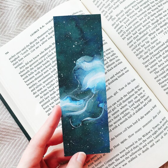 printable bookmarks space bookmark set watercolour galaxy etsy