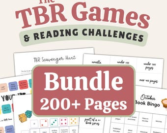 TBR Games & Reading Challenges Printable Bundle, What to Read Next, PDF – DOWNLOAD