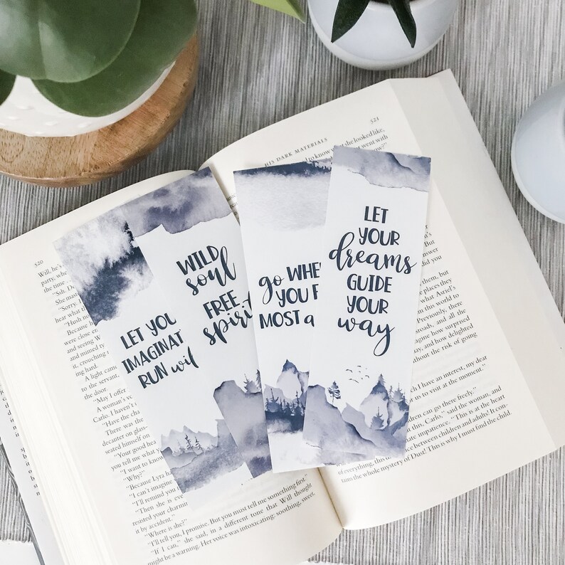 Printable Bookmarks Inspirational Quotes Bookmark Set Wild and - Etsy