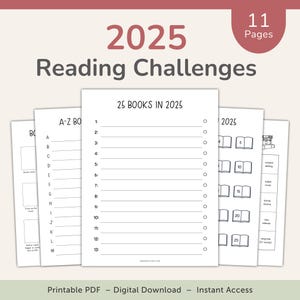 2025 Reading Challenges Printable, Reading Prompts, Book Bingo, PDF – DOWNLOAD